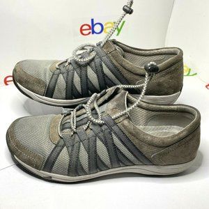 Dansko Honor Sneakers Women's Size 38 W (US 7.5-8) Beige Suede Bungee Lace Shoes